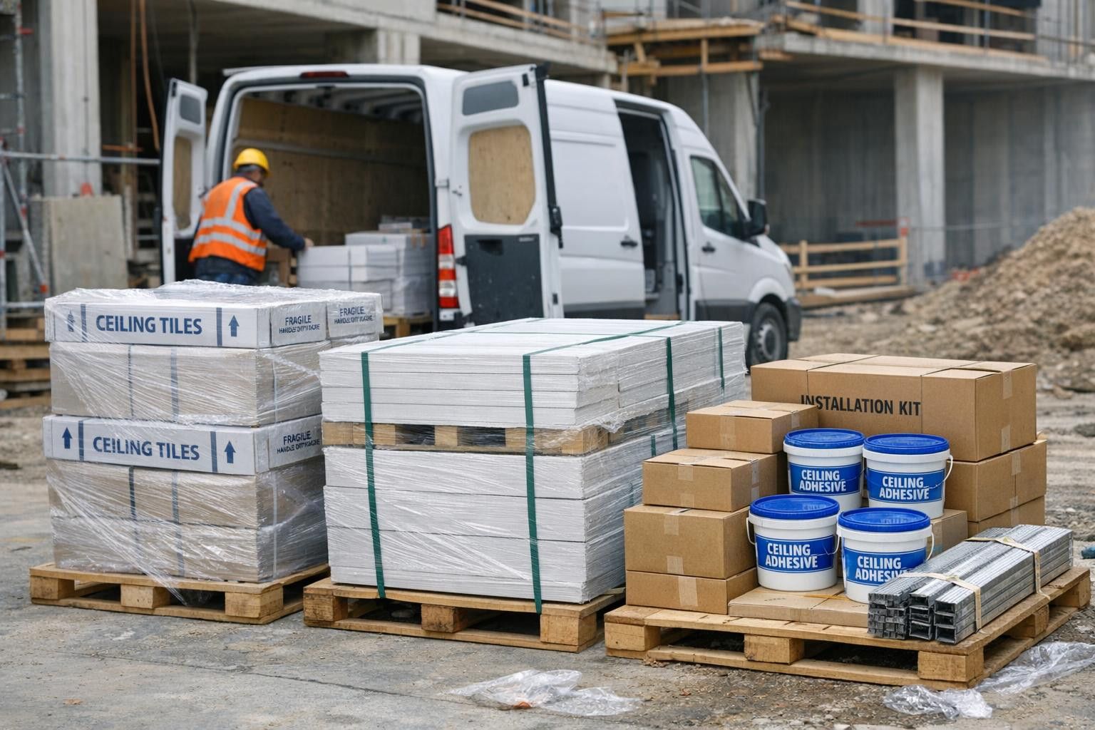 Full suspended ceiling solution: high-quality materials and timely delivery directly to the work site.  Regardless of the different projects, professional equip