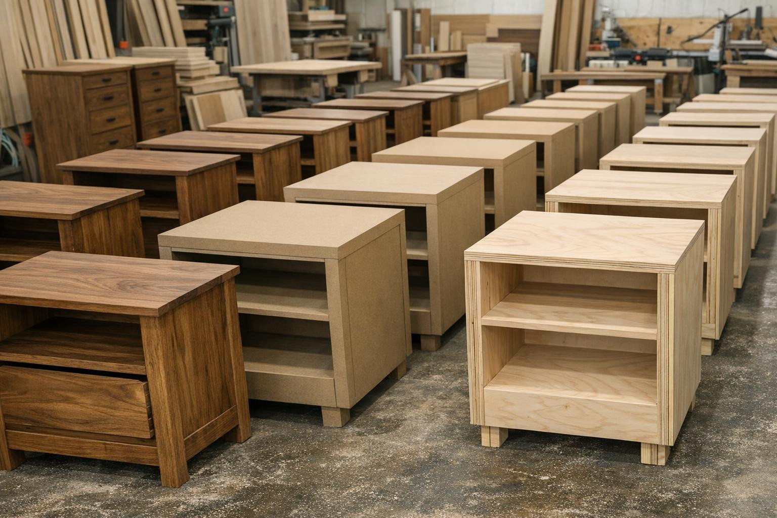 What is the solution and suitable for   Professional wood furniture production offers customised and sustainable solutions for both domestic and business premis