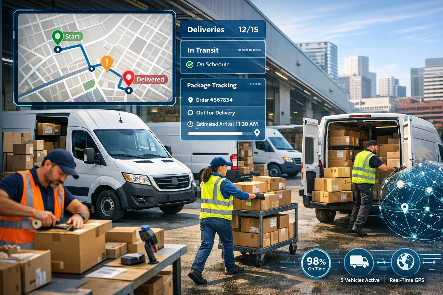 Rapid express freight transport by road   combines fast delivery speed, flexible short-distance transport by road and the assembly and consolidation of well-org