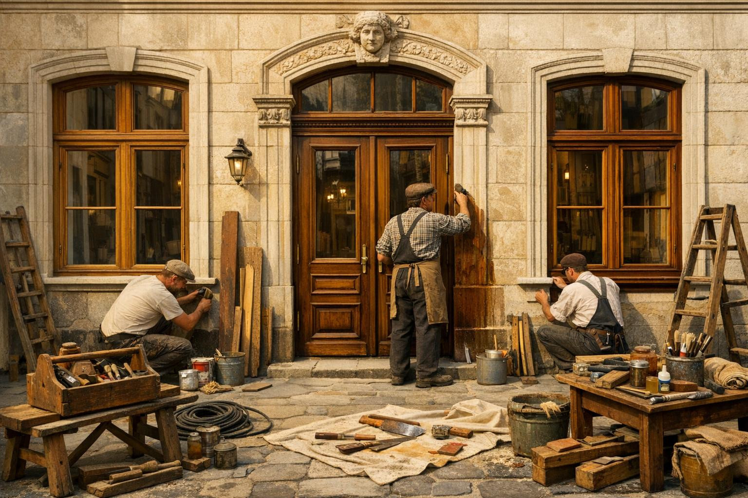 Historical carpentry that protects the individuality and value of the building    Authentic restoration and the production of precision replicates bring back th