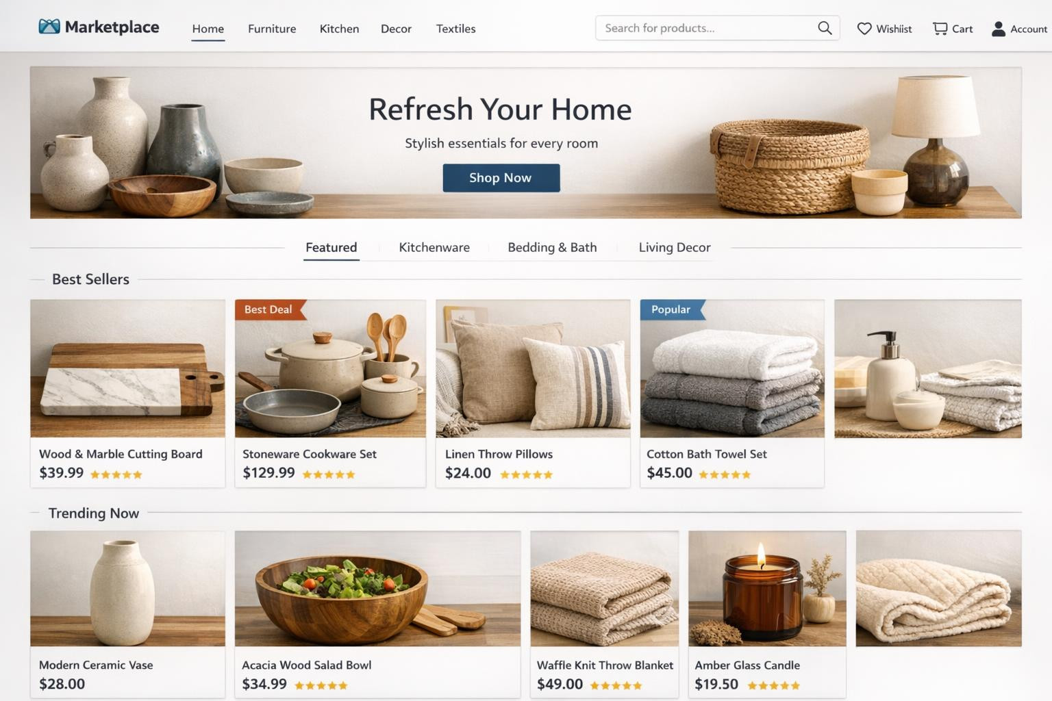A simple and reliable way to supply a home    The platform combines a wide range of household goods, kitchenware and home textiles, offering a modern online sho