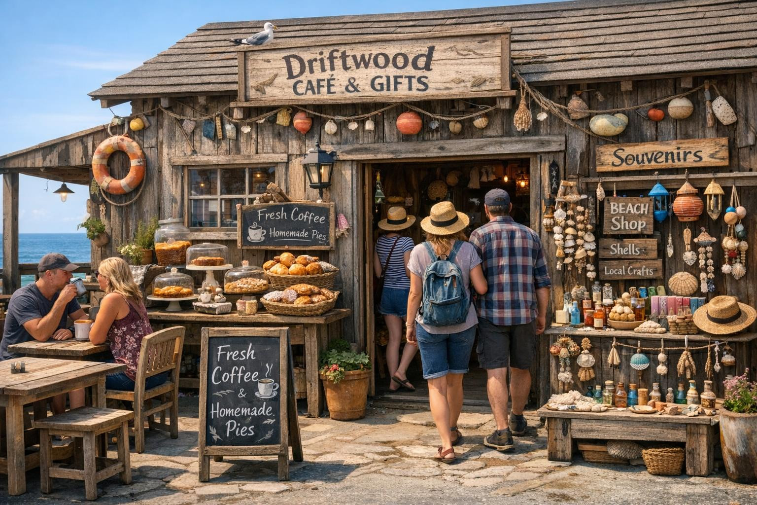 Heat, comfort and authenticity of local taste   are concentrated in a cozy café shop where morning coffee, fresh bakery products and carefully selected local cr