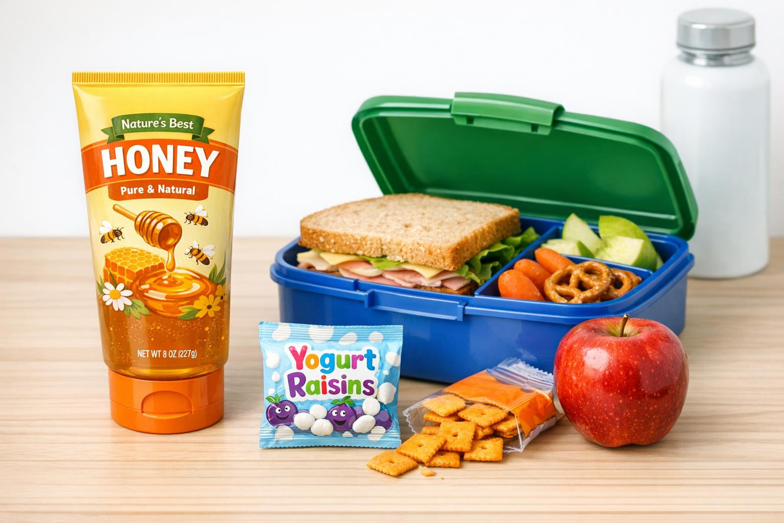 Comfortable, hygienic and child-friendly honey in tub The honey ...