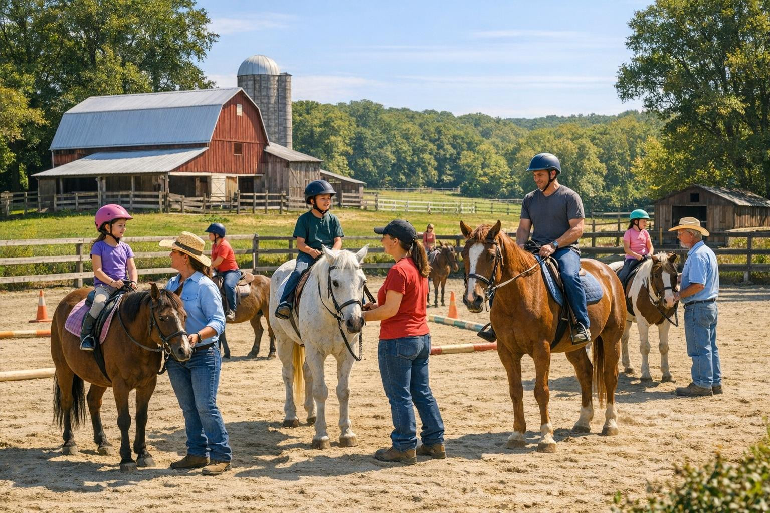Riding lessons  combine security, professional guidance and individual development so that each participant can progress consistently. The lessons are broken do