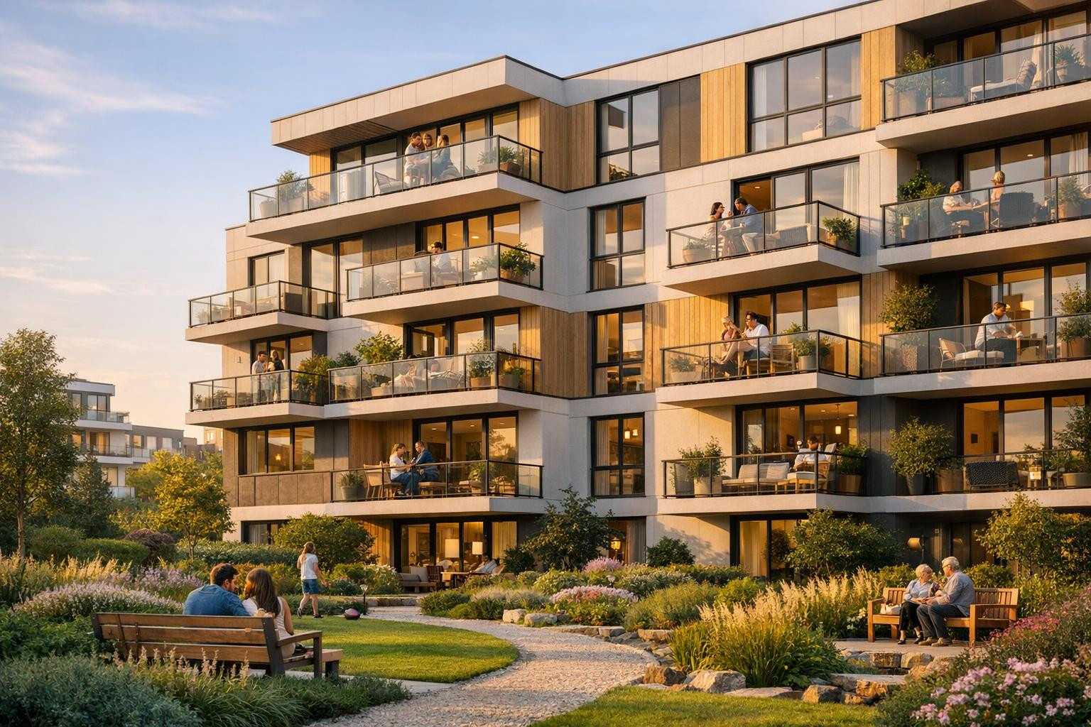 Dwelling development  creates modern and resilient new developments, where human centre and comfort are the top priority in each solution. The projects focus on