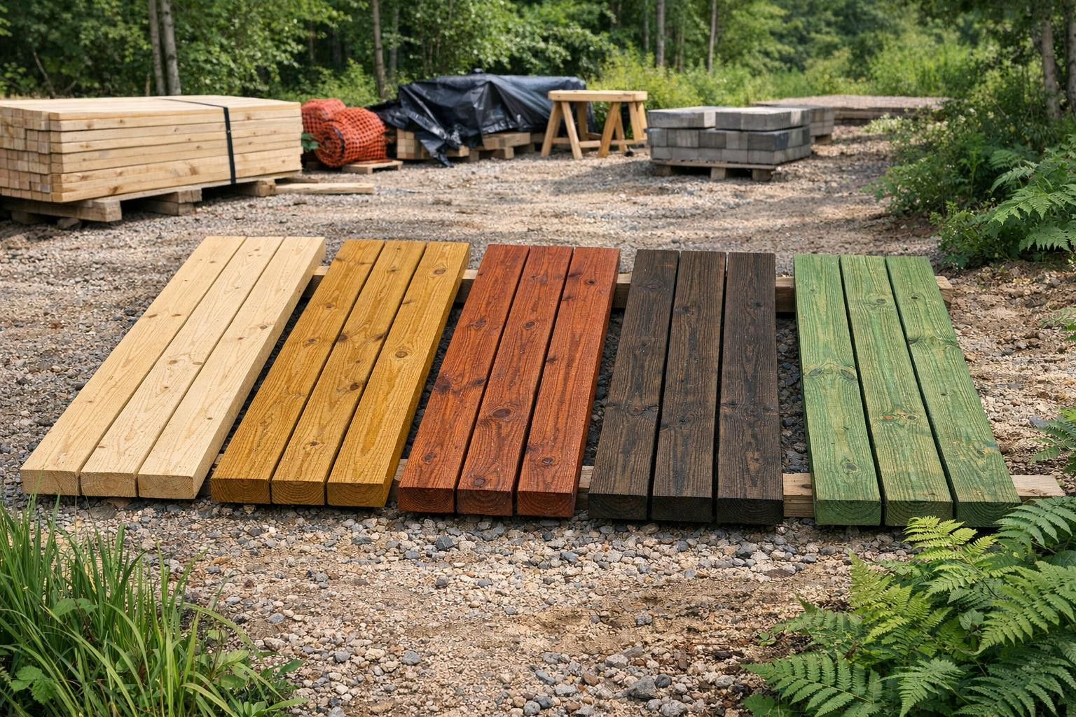 Impregnated wood  is a wood material specially processed for outdoor use, which gives the natural material a significantly longer life and better durability. Gr