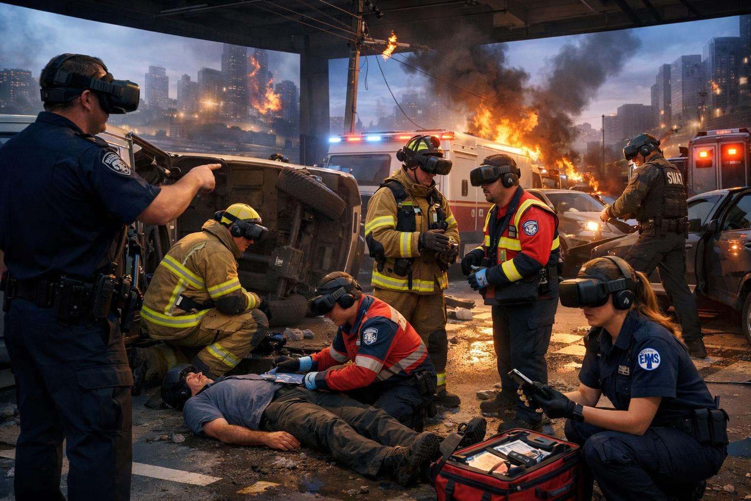 Real exercise, risk-free environment   < Web-based incident simulation  creates a secure and controlled virtual environment where rescue, police and ambulanc