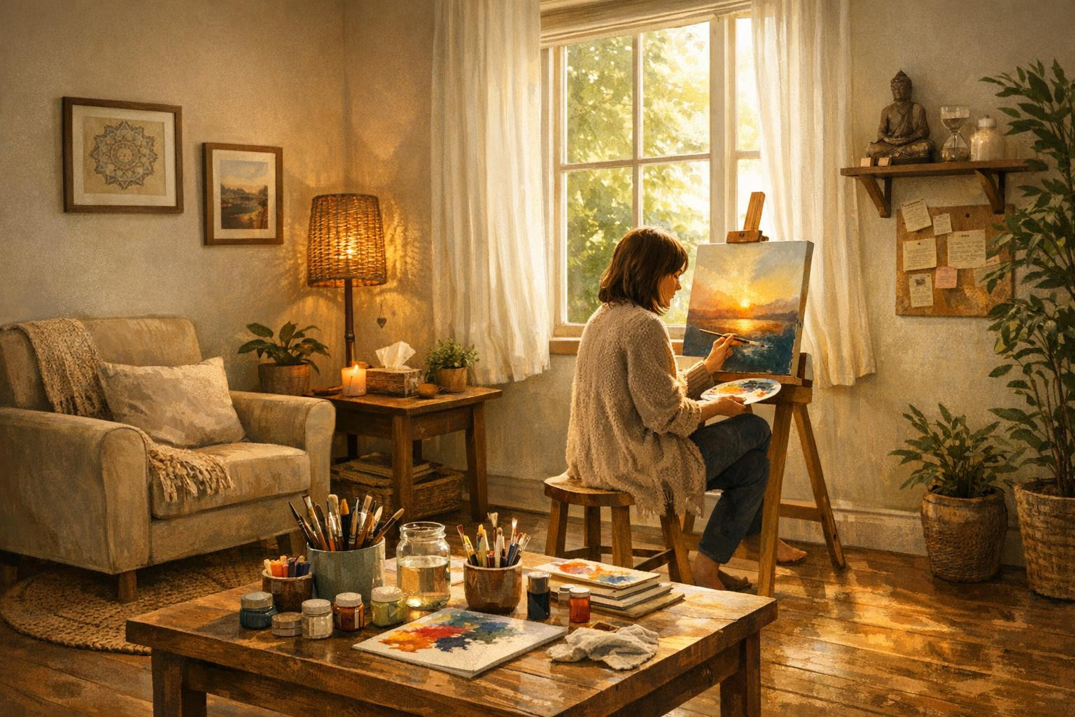 Identifying and secure journey towards internal clarity    < Individual creative therapeutic work  provides a personal, creative and conscious space where em