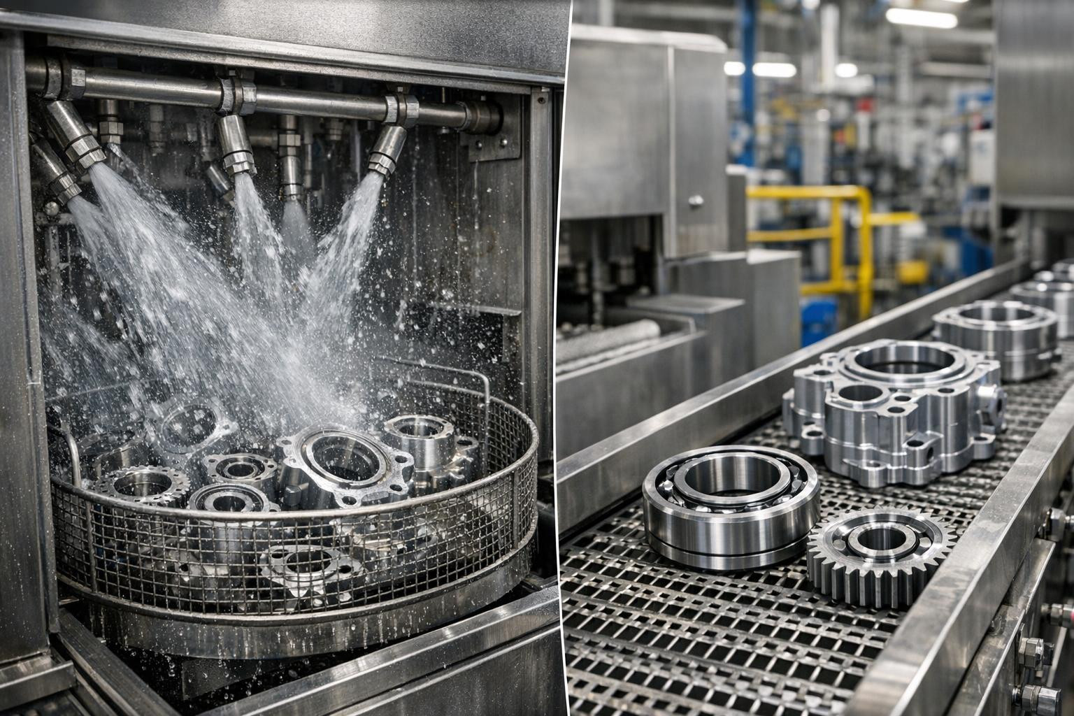 Effective part of laundry that prepares surfaces for reliability    Industrial part of laundry  ensures that each component leaves the cleaning process dry, fat