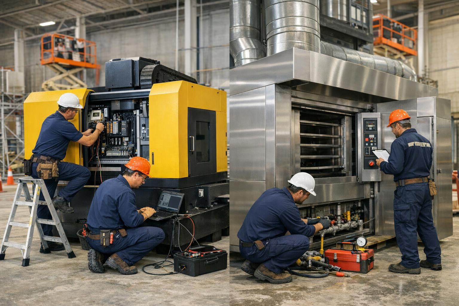 To ensure continuous operation, safety and maximum reliability    < The installation and maintenance of equipment   keeps production lines, construction tech