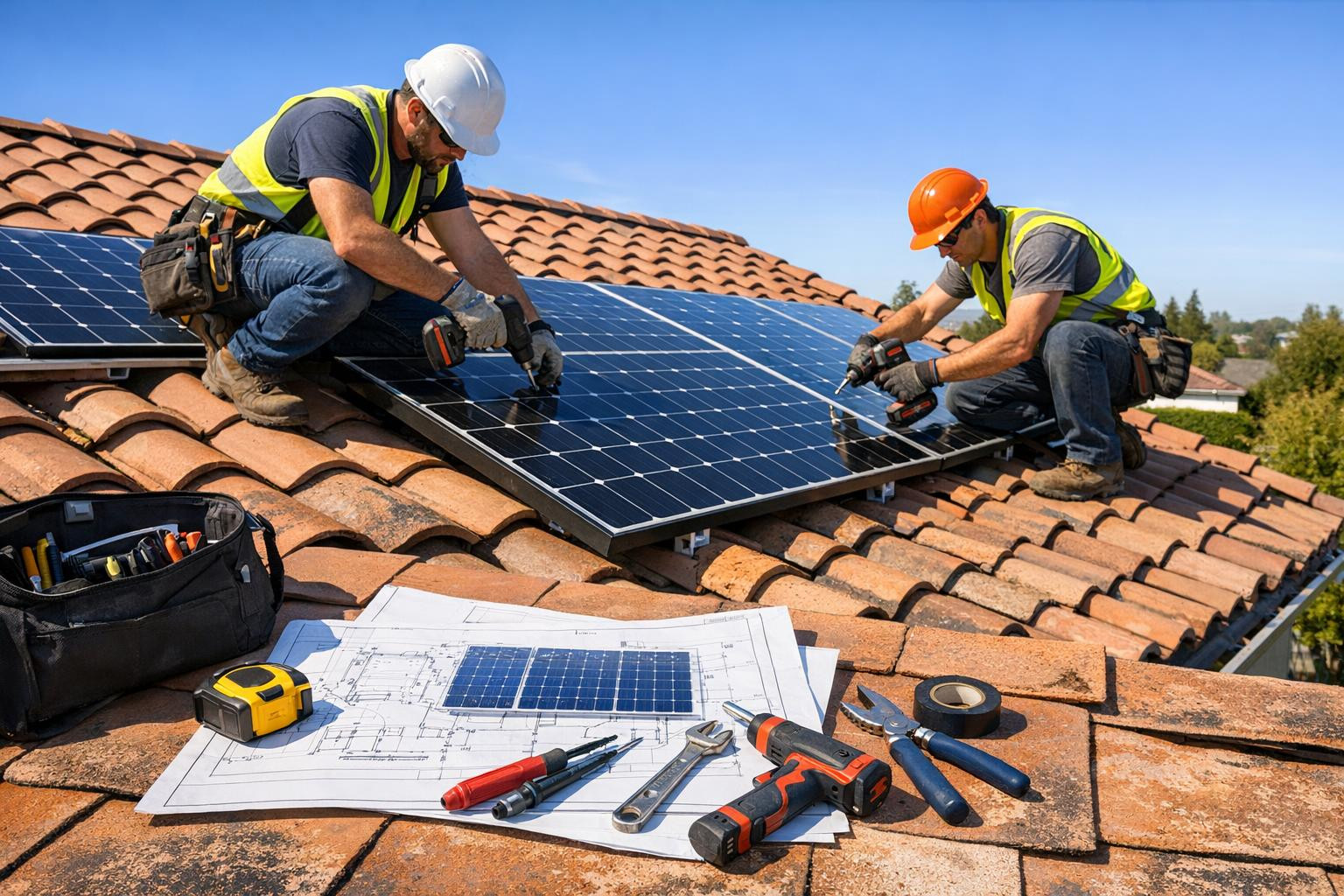 Effective and secure installation of solar panels with tailored design    Solar panel installation that combines the planning of a well thought-out installation