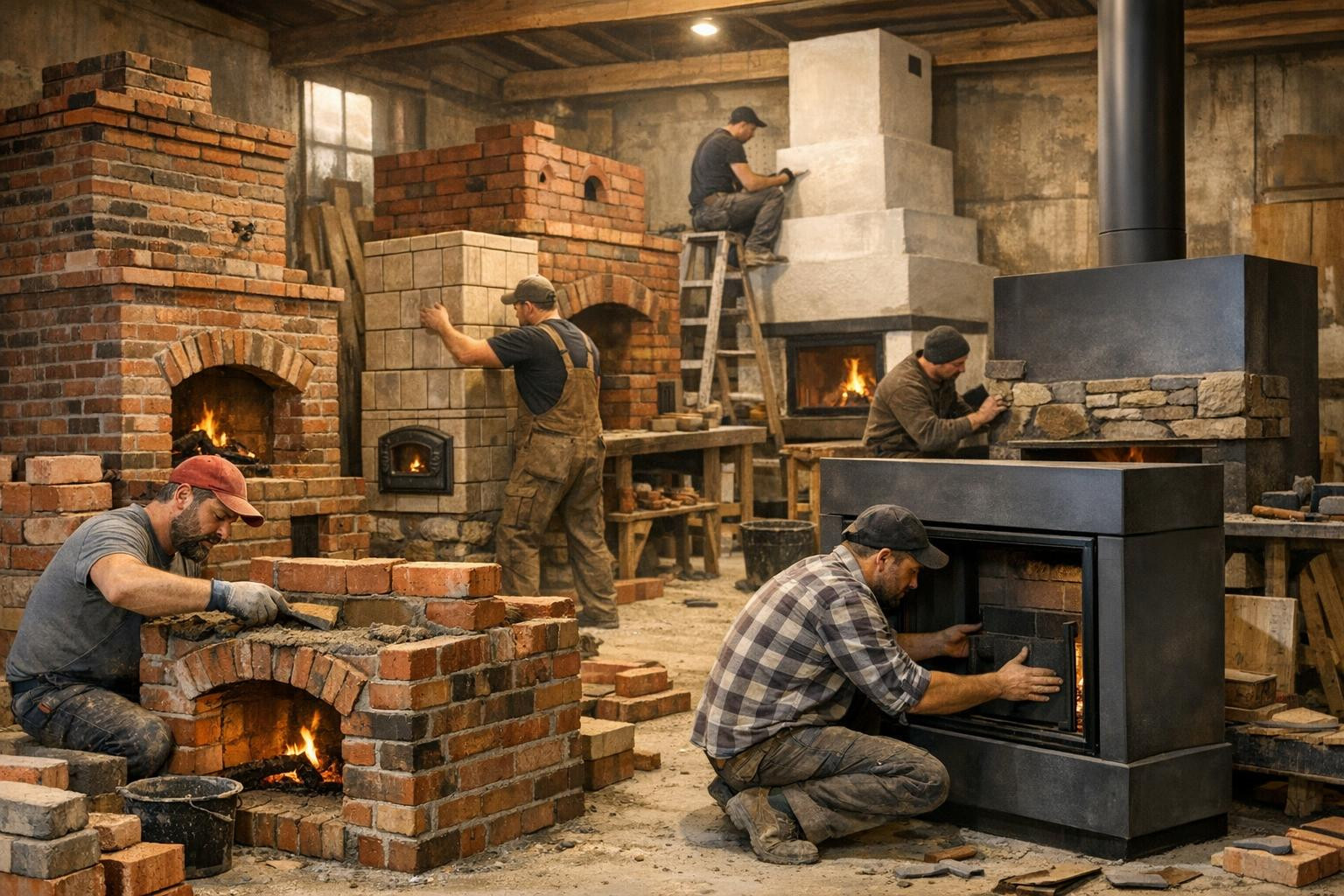 Fuel stoves   offer comprehensive solutions for home heating: stoves, installation of stone ovens, installation of stone and brick ovens, installation of firepl