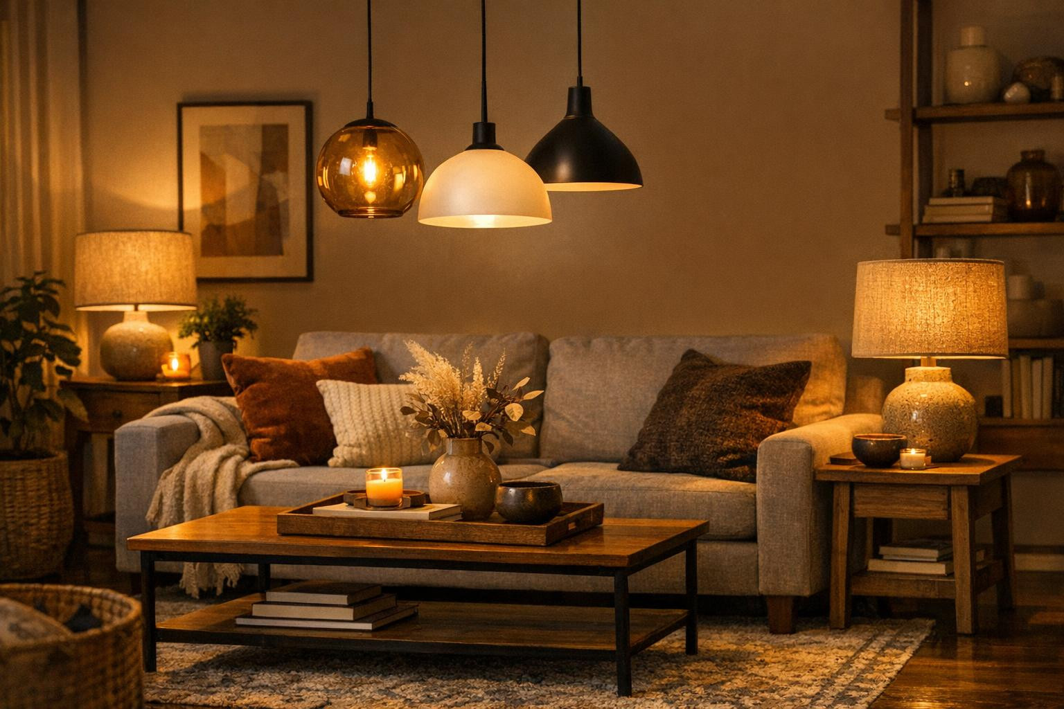 Lighting  determines the atmosphere of the room, complementing interior design and supporting everyday lifestyle. Properly selected table lamps, hanger lamps an