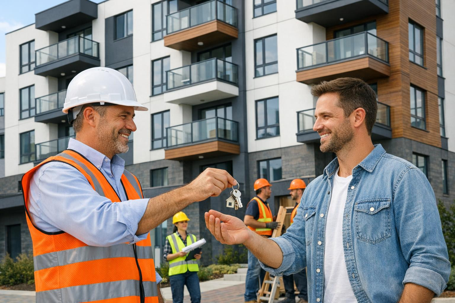 Key to the solution that leads from the beginning to the transfer of the project       Key to the hand   construction ensures that all responsibility, schedule 