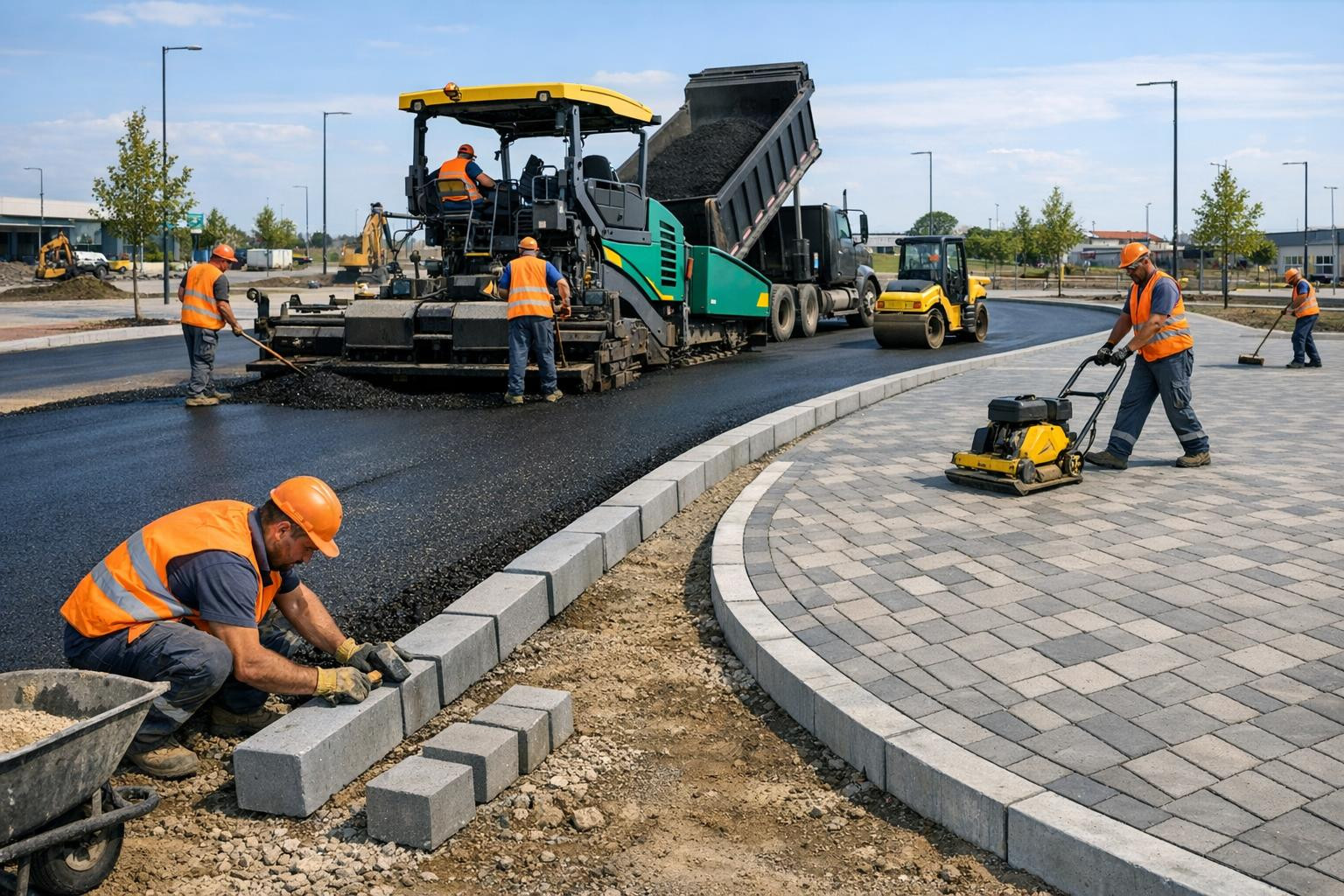 Kestvad pinnad algusest lõpuni 
  Teedeehitus  ja  platsiehitused  tagavad sujuva liikluse, töökindla juurdepääsu ja turvalised parkimis- ning tööstuspinnad. Er