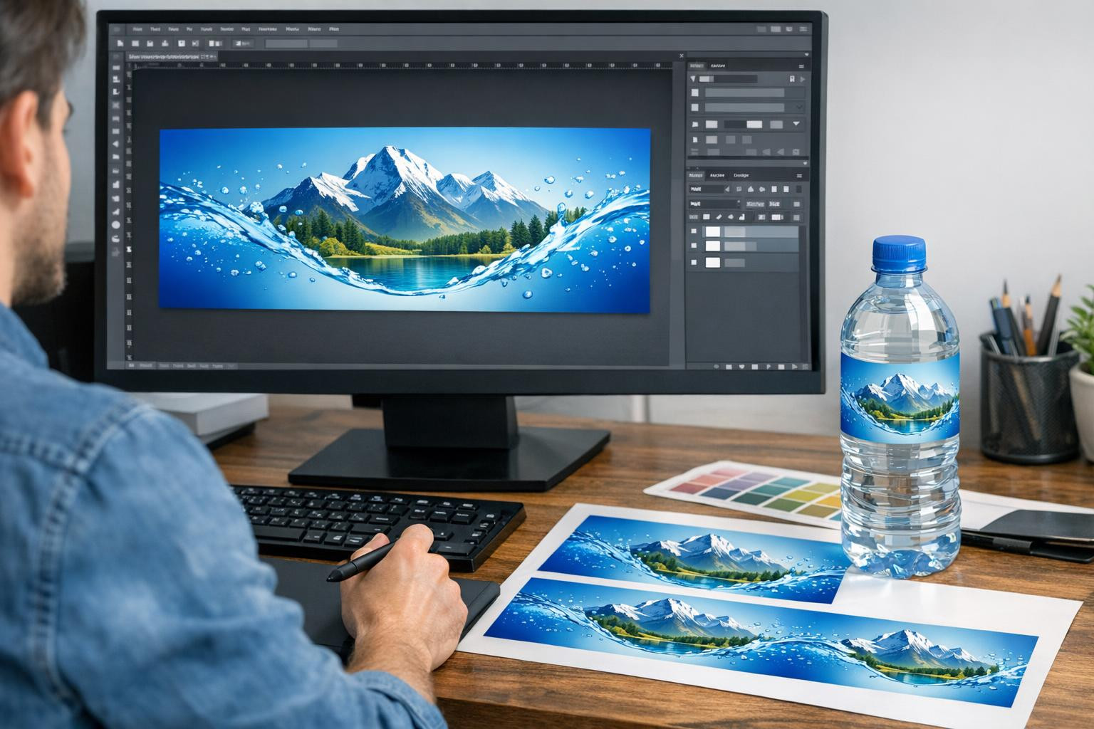 Clear and ready-for-print label design that works in production    Professional label design and pre-print preparation ensure that the label is ready for immedi