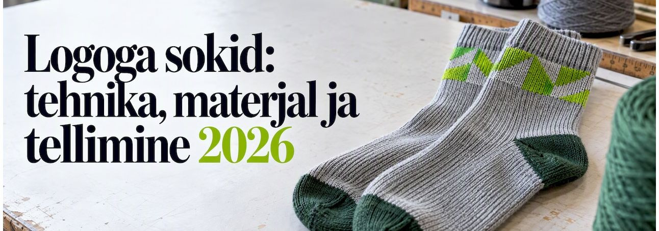 Kokkuvõte: logoga sokid, eritellimusel firmasokid ja personaalsed reklaamkingitused 2026     Logoga sokid, sissekootud logoga sokid, trükitud sokid ja tikitud f
