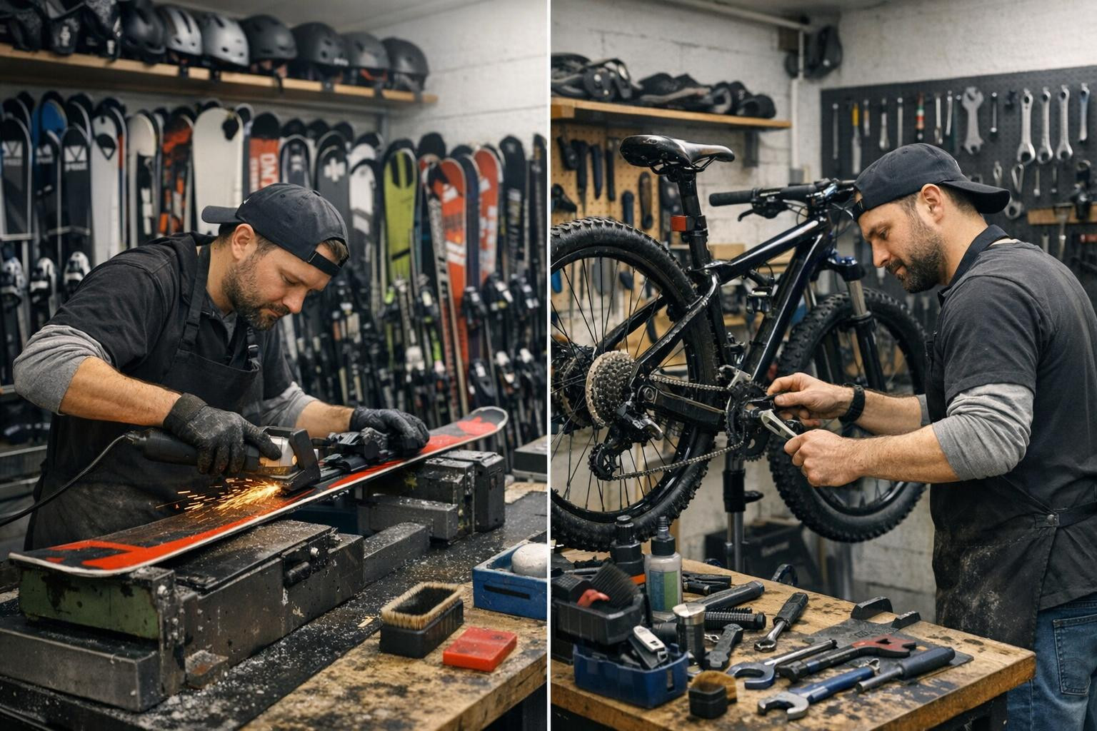 Keep equipment in top order: fast maintenance, reliable repair and flexible rental   Professional maintenance and quick repair ensure that skis and bicycle work