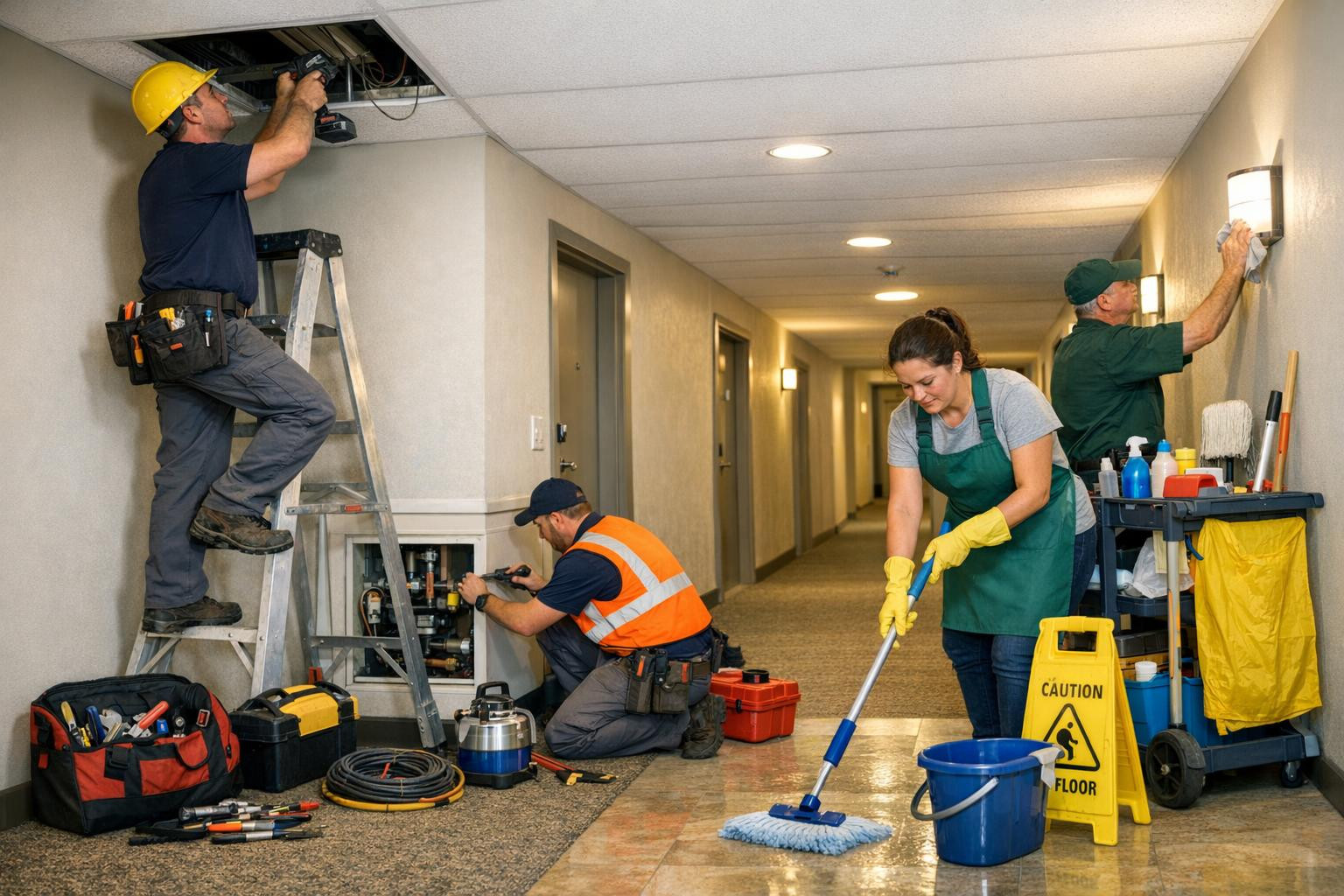 Reliable maintenance and repair, which keeps costs under control     The technical maintenance of the building   and  repair and maintenance  ensure an increase