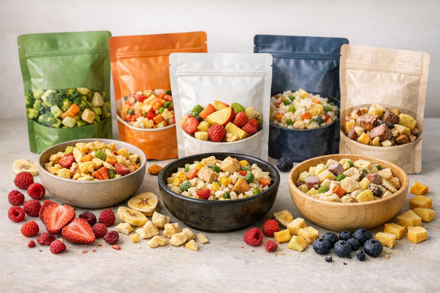 MEKI consumer line combines a delicious and practical approach to food: offers a wide range of  cold-dried snacks , nourishing  smutations  and fast, delicious 