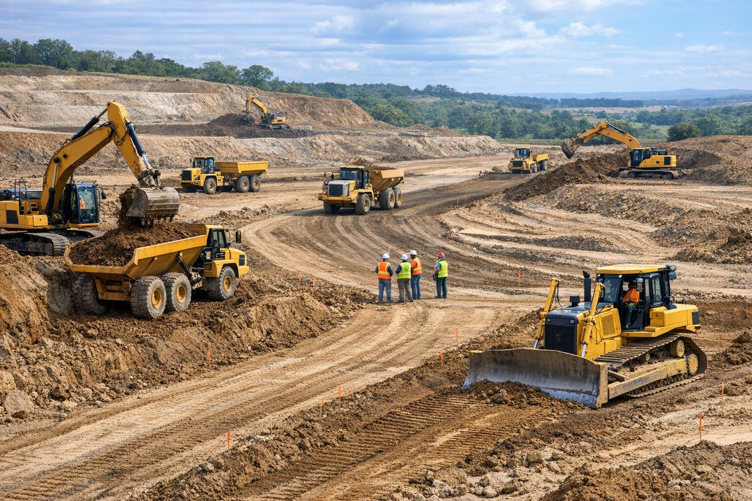 Full solution for mining and construction of roads and plots prepares the substrate for cable installation and other infrastructure, ensuring fast and organised