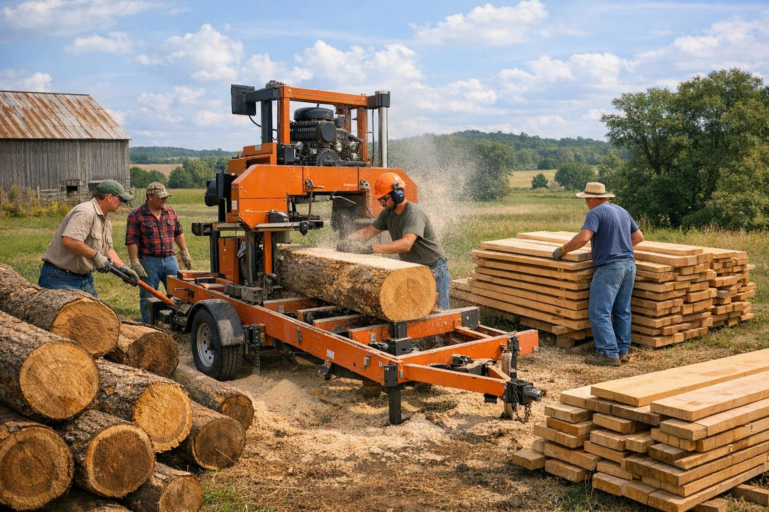 Mobile sawmill service that brings the sawmill directly to your plot     Mobile sawmill service  allows for the on-site harvesting by transforming the stems int