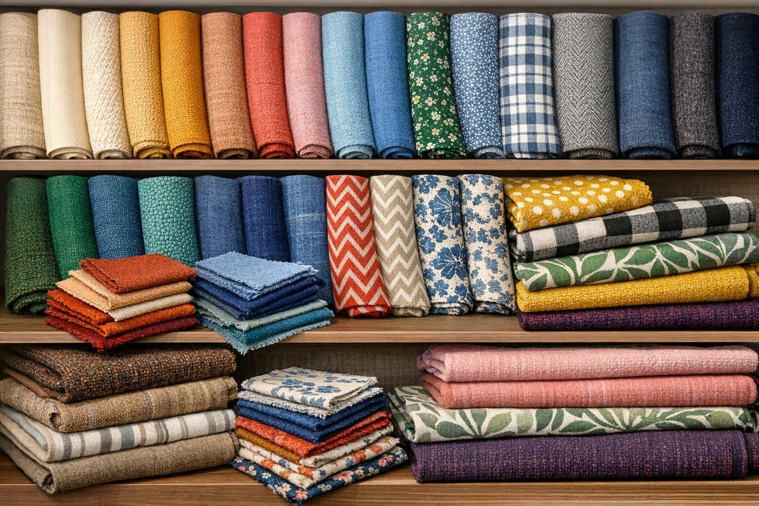 Miscellaneous choice of fabrics  offers inspiring solutions for sewing both clothing and home textiles. There is a wide range of patterns and materials - from s
