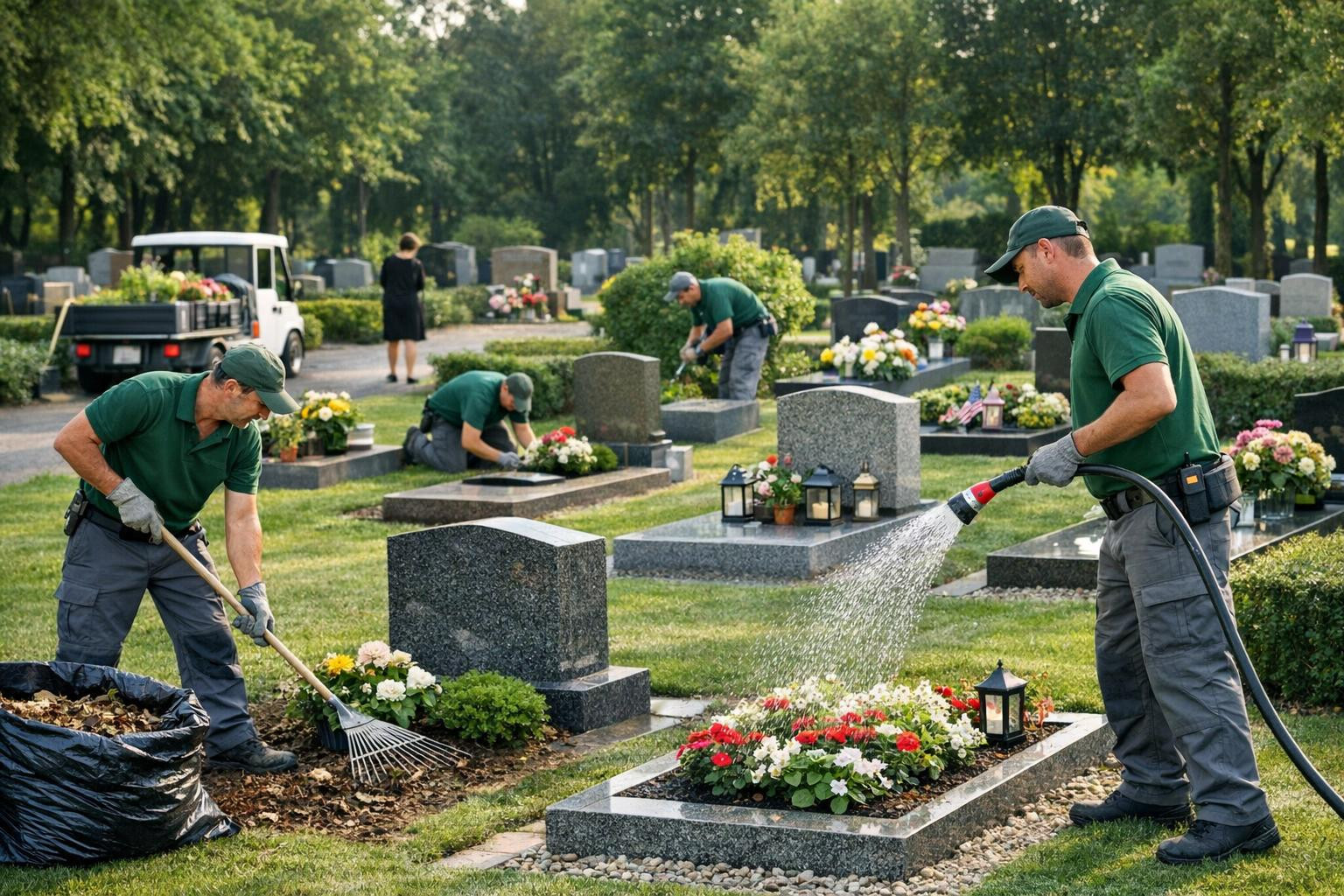 Multi-local care  provides comprehensive care for large graves (3-4 places) in order to maintain the memorial sites properly maintained and dignified. The servi