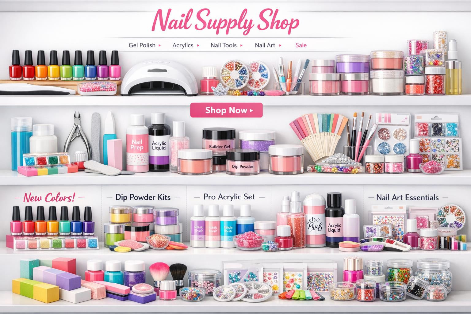 Quality selection for salon and home use   The online shop created for the Nail World offers a wide range of professional and recreational goods that help to ac