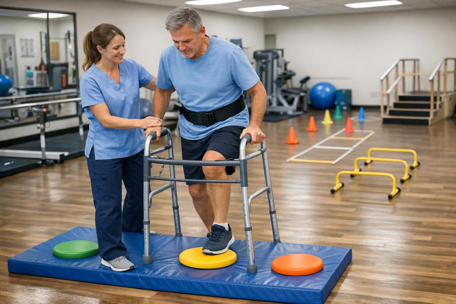 What does neurorehabilitation give?    Neurorehabilitation  restore freedom of movement and daily functionality to nerve damage, focusing on walking and movemen