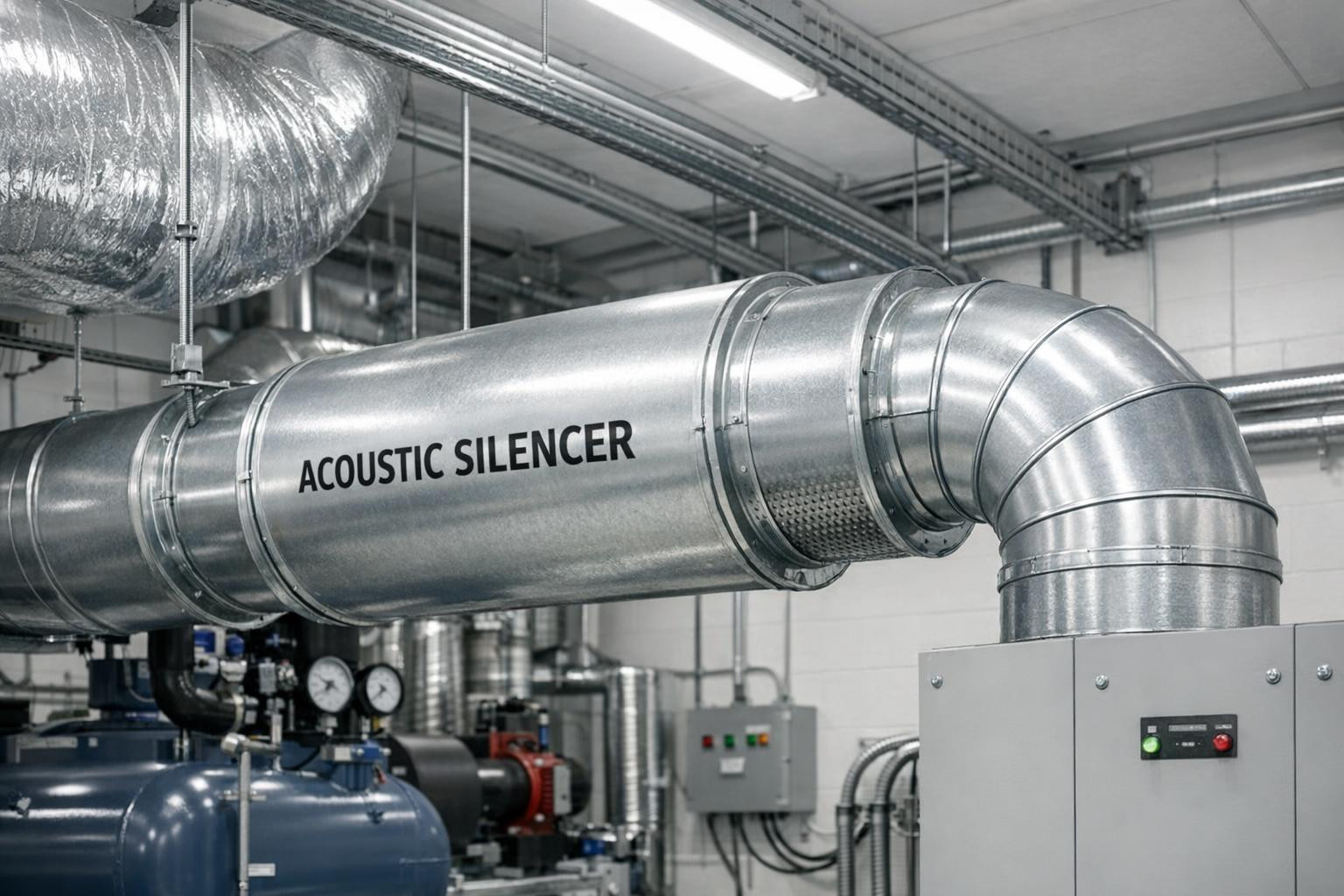 Noise suppressor  offers a practical and professional solution to increase the acoustic comfort of buildings by reducing noise in ventilation ducts without comp