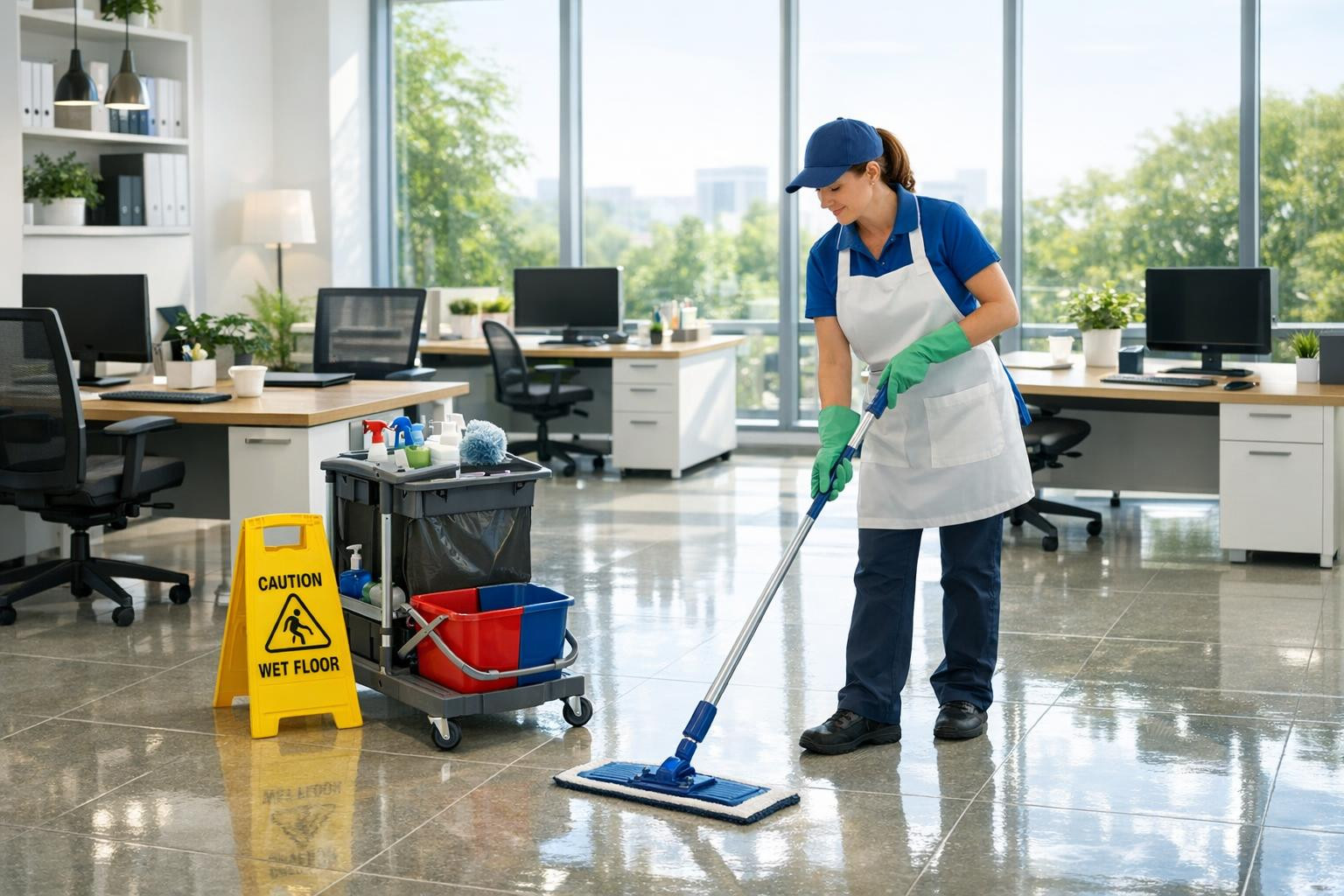 Office and business cleaning ensures orderly and representative ...