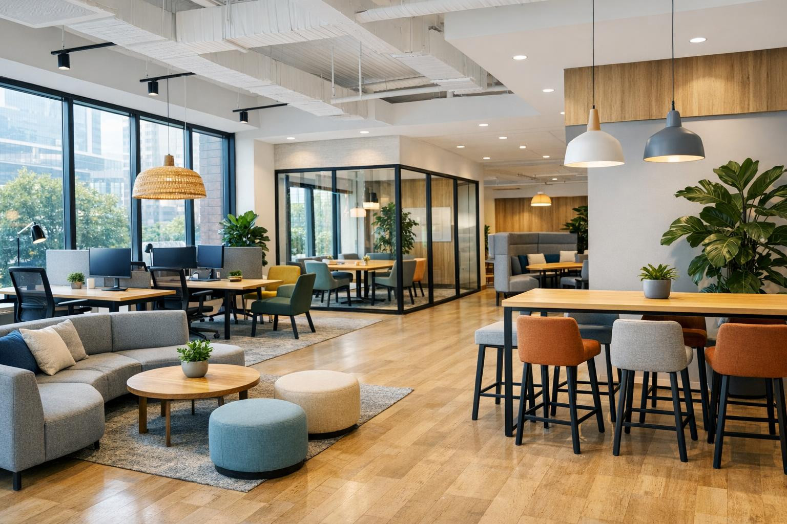 Natural, functional and brand-specific workspace   We create well-considered office and business premises that support daily work processes, improve the well-be