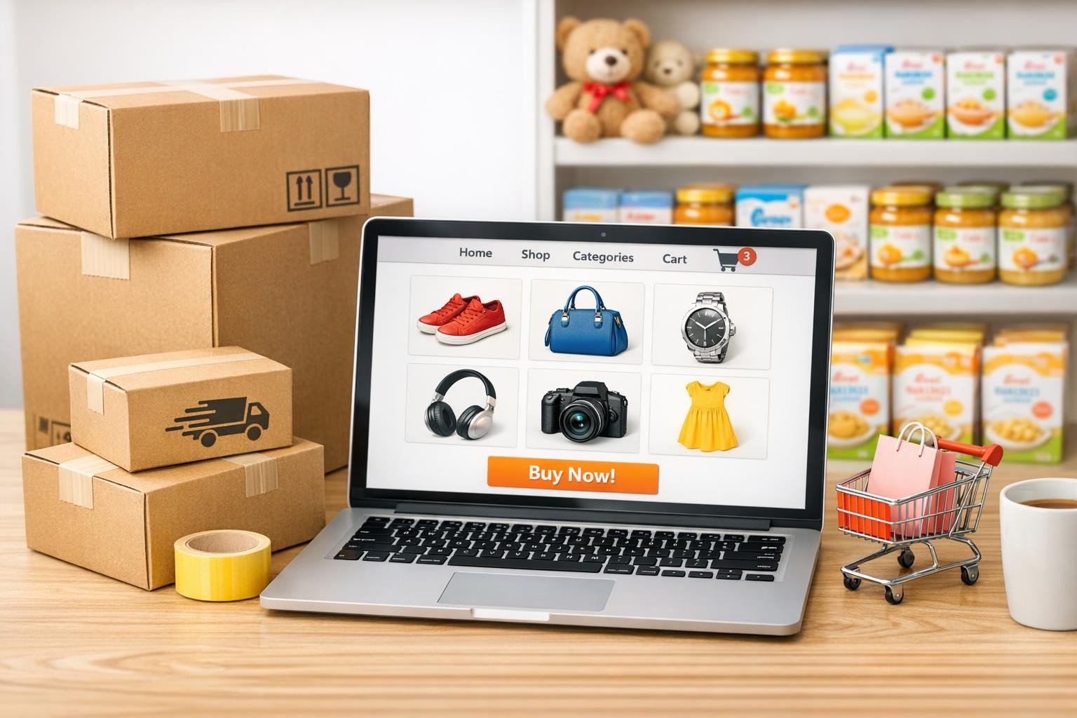 A simple and reliable way to sell and deliver products    < Website shop  connects your choice of goods directly to the consumer and supports a wide range of