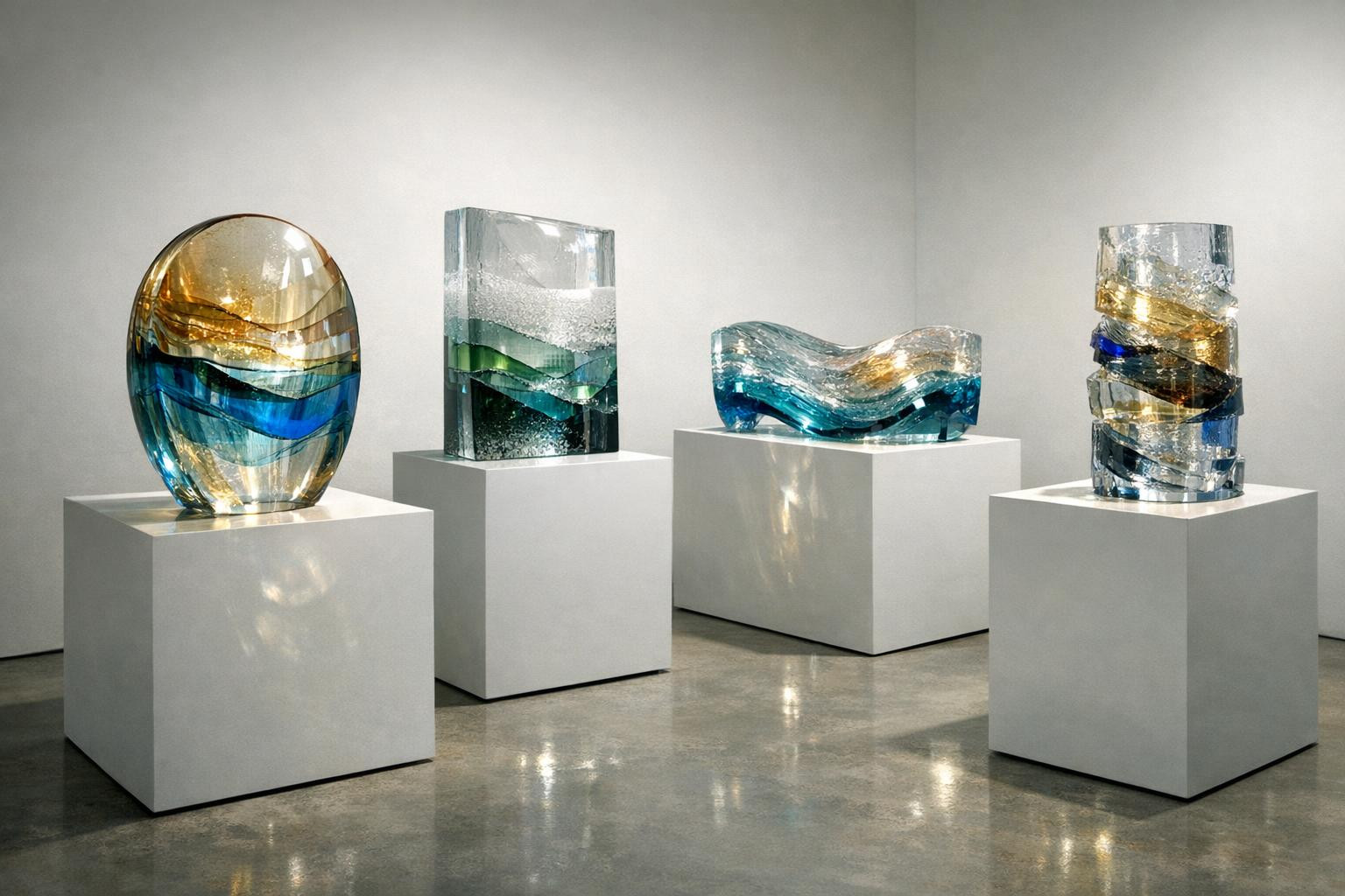 Original glass: glass sculptures that open new layers of light and space     Original glass  offers handmade glass sculptures created for exhibitions, galleries