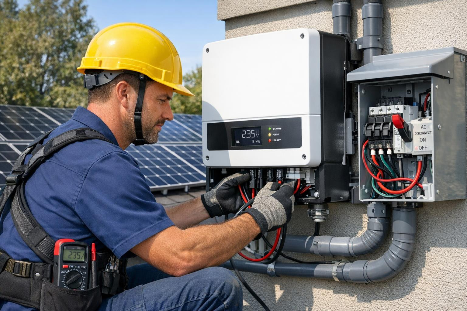 Päikeseinverteri paigaldus  on olulise tähtsusega samm päikesesüsteemi efektiivsuse ja töökindluse tagamisel. Roofit.solar-ühilduv inverter paigaldatuna korrekt