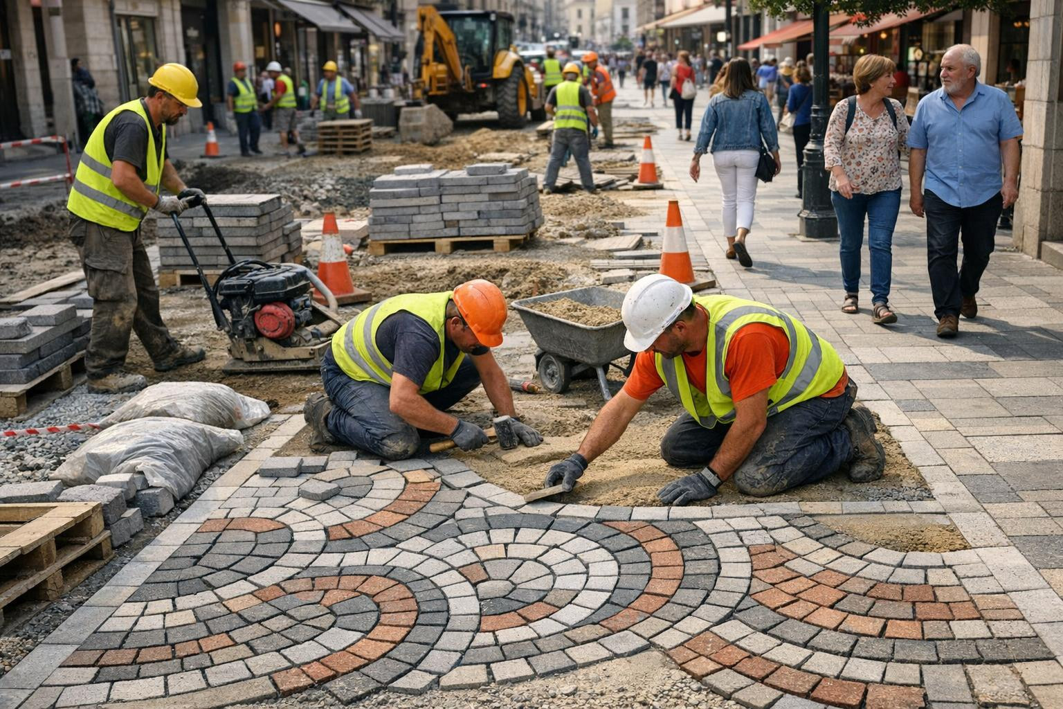 Secure and aesthetic solutions for public space   < The construction of walkways  and  paving works  create a comfortable, safe and visually pleasant environ