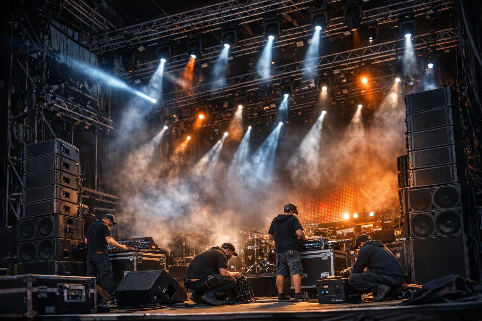 What does technical production mean?   Technical production  combines top-level  sound systems , thought-out   lighting solutions  and safe, functional  slave p