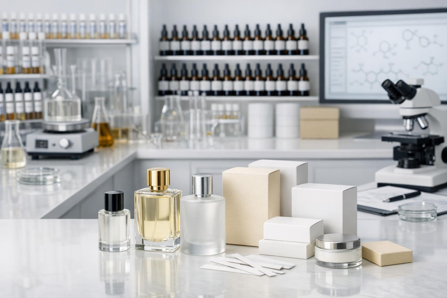 Full fragrance solutions from prototype to market     A complete approach is proposed that combines creativity, research and production efficiency in order to b