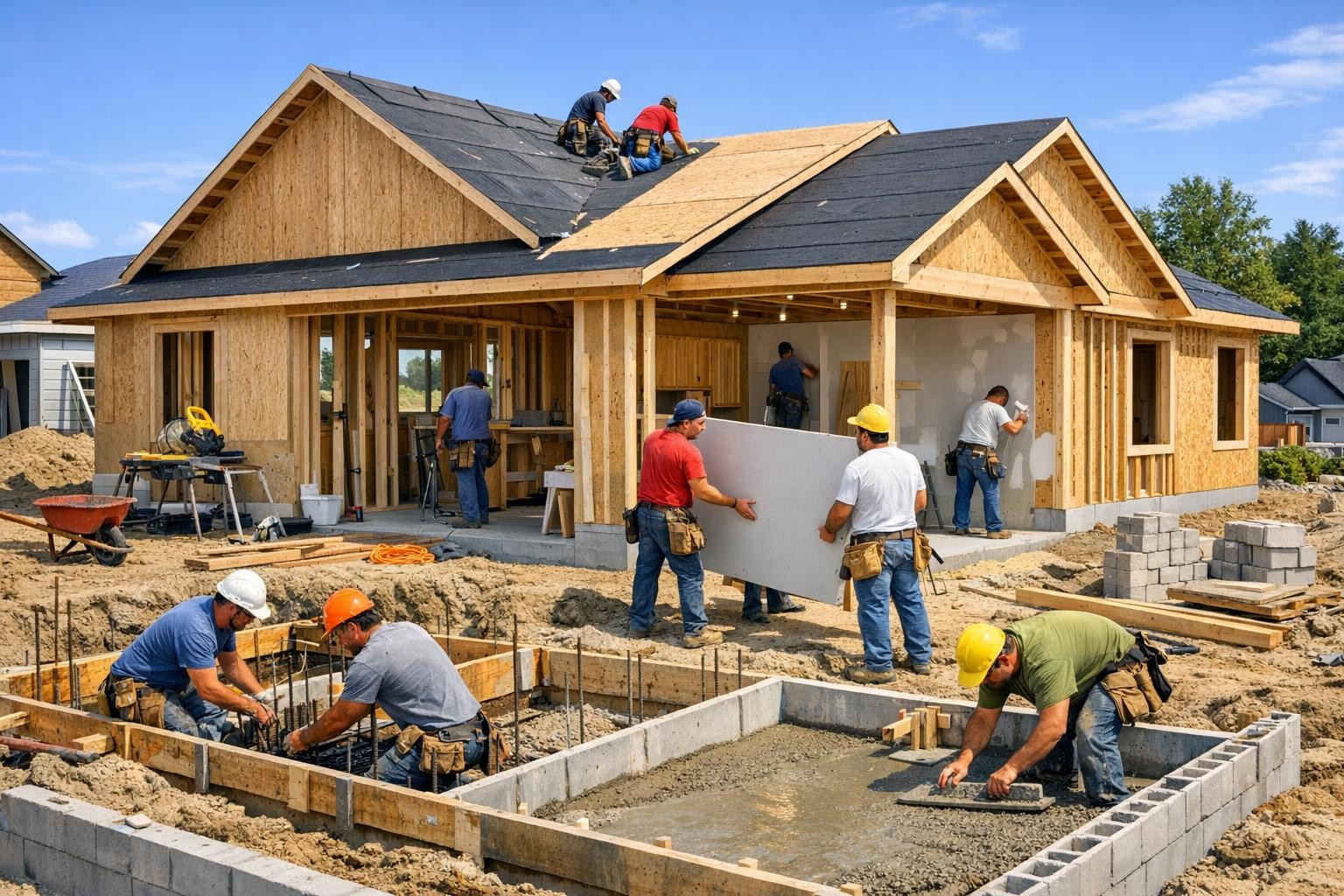 The home of dreams, corresponding to the budget and the timetable    < The construction of residential buildings  combines modern technology, local construct
