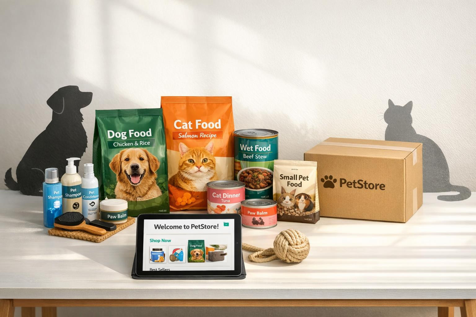 Website shop combines the best selection of dry and wet foods, ...