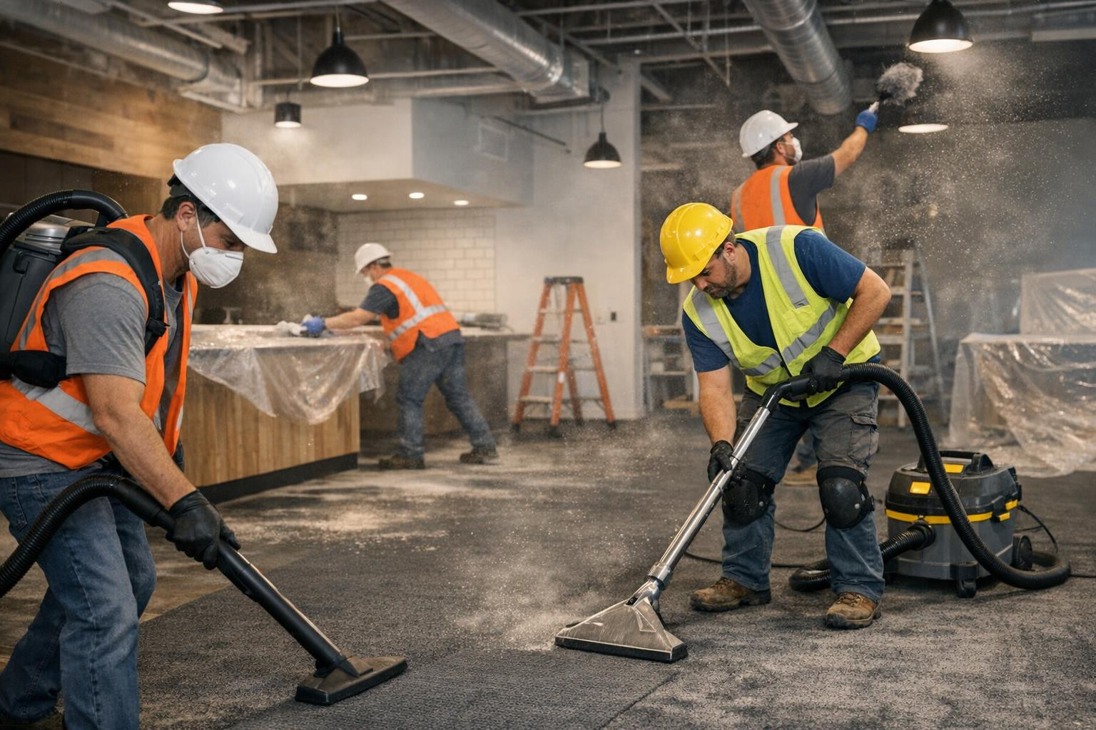 Post-construction cleaning  ensures that the object is ready for use quickly and thoroughly. After repairs or construction work, construction residues, fine dus