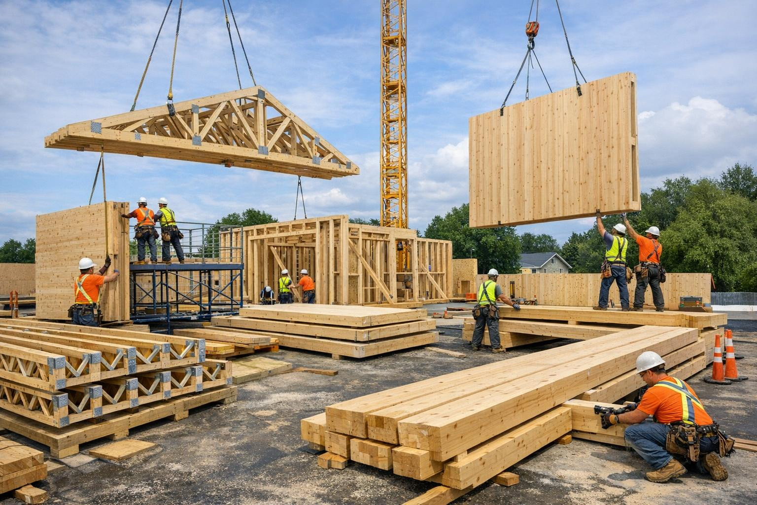 Pre-treated wooden elements  provide a clear added value for each stage of the construction project: faster work sequences, accurate suitability and significant