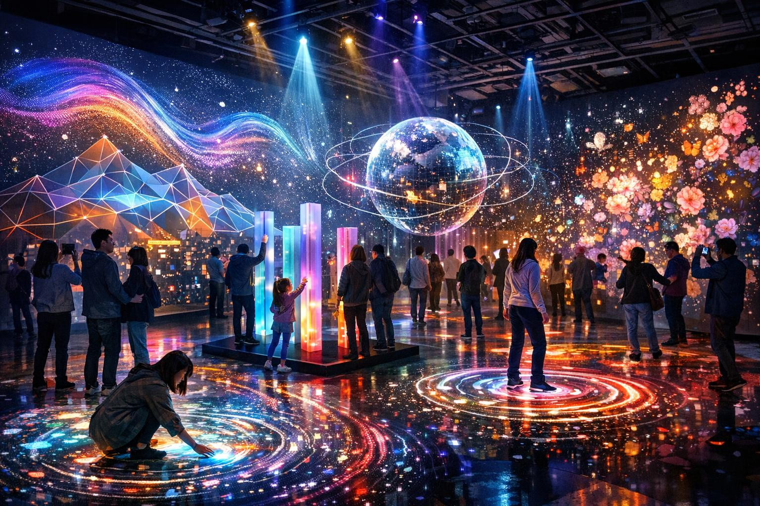 Light design  and audiovisual style work together to create memorable, emotional space experiences that increase the impact of exhibitions, public spaces and ev
