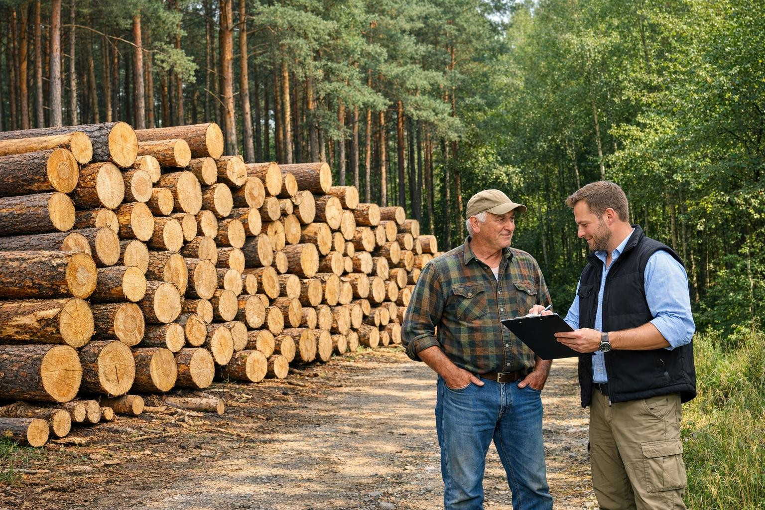 Quick price offer and direct purchase to forest owners   We buy wood directly and simultaneously from forest owners, offering a clear and fast price offer that 