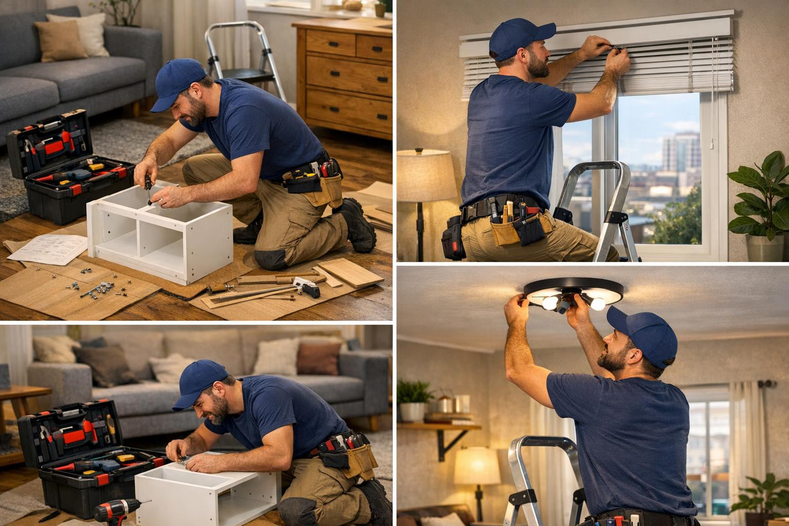 Quick repairs and installation  offers a flexible hourly solution for quick installation and small repairs. Special help with fixing the roller skylight and ins