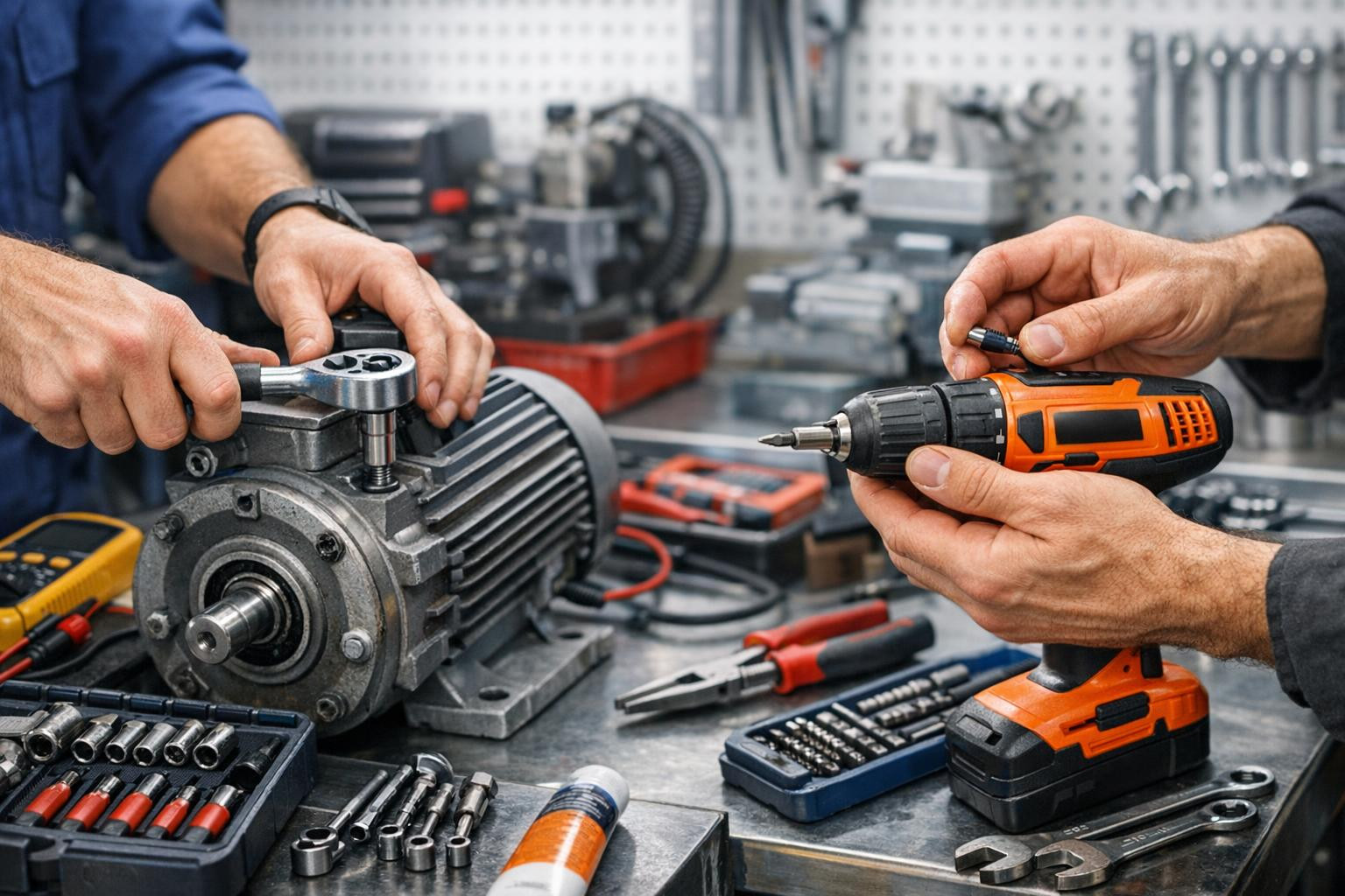 A comprehensive maintenance and repair service   for industrial machinery and electrical tools ensures that production lines and crew tools operate reliably and