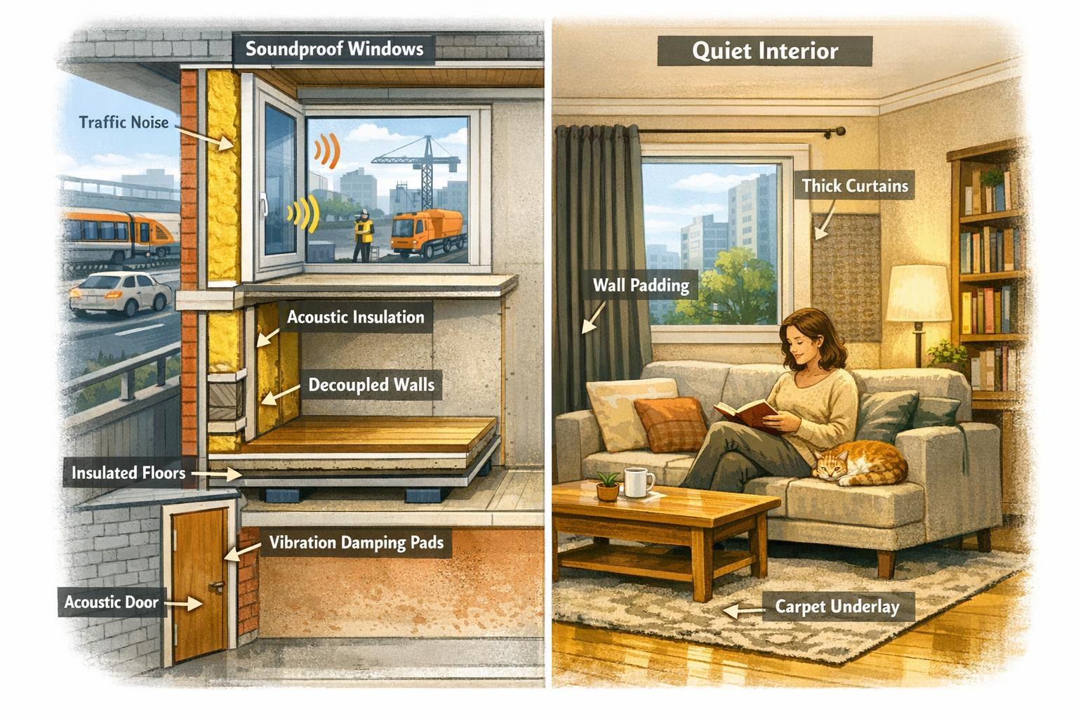 High noise levels disrupt performance, create an uncomfortable living environment and may mean failure to comply with construction requirements. Complete soluti