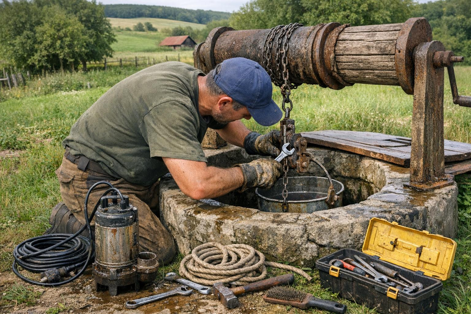 Restoration of a well: safe drinking water and reliability    < Restoration of a well   ensures that the existing well operates safely and sustainably. The p