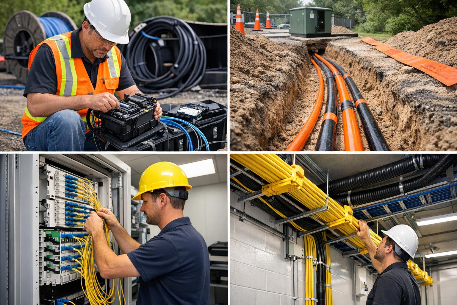 Full solution for fast and stable connection    Full telecommunications cable solutions cover from the installation of fibre optics and data cables to the const